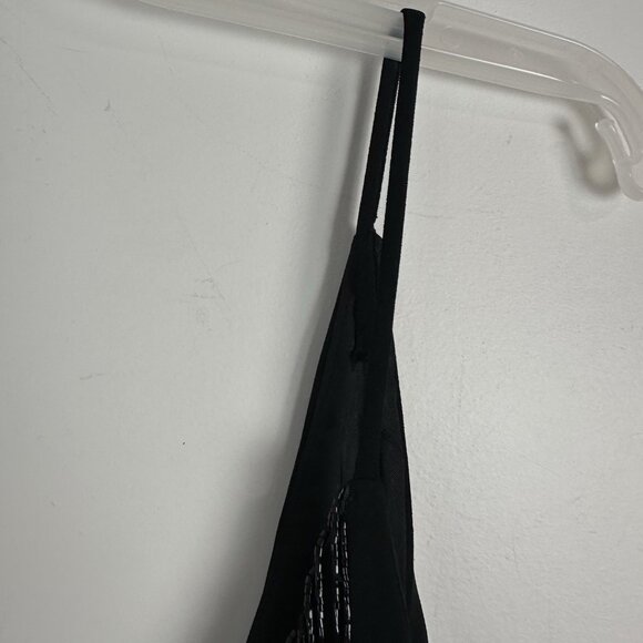 Vtg 90s Cache Slip Dress Fairy Grunge Sz 4 Beaded Fringe V Neck Cocktail Cruise - Picture 7 of 13